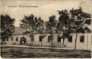 1908 Nagyigmánd, Nagy-Igmánd; utca, M. kir. Járásbíróság. Salczer Manó kiadása (Rb)