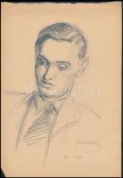 Olvashatatlan jelzéssel: Merengő férfi. Ceruza, papír, bal alsó sarka hiányos, 30×20,5 cm