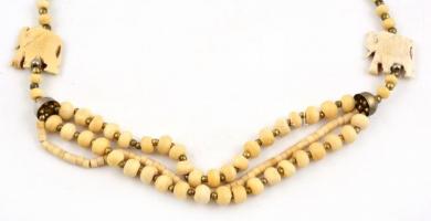 Elefánt mintás csont nyaklánc 60 cm