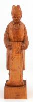 Zsákos ember. Jelzett fa faragvány. 29 cm