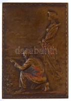 1933. "Jutas 1933" Br sportlövészeti plakett "Huguenin" gyártói jelzéssel (50x72mm) T:1-,2