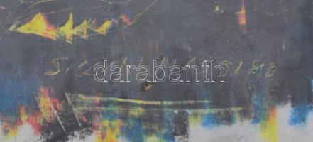 Massimo jelzéssel: Portré. Olaj, papír, datált (Roma 15 giugno 1970), kartonra kasírozva, kopott fa ...