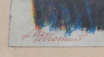 Massimo jelzéssel: Portré. Olaj, papír, datált (Roma 15 giugno 1970), kartonra kasírozva, kopott fa ...