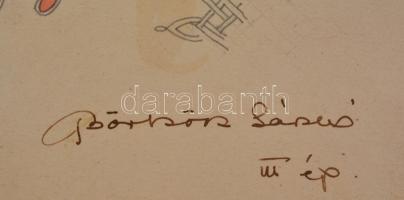 Börtsök László (?-?): Keresztény művészet, kelta ornamensek. Akvarell, ceruza, papír, 1930 feb. 25 b...