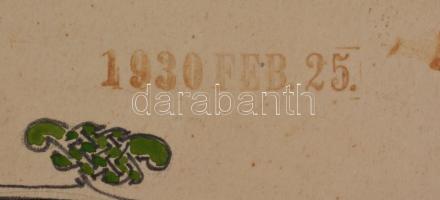 Börtsök László (?-?): Keresztény művészet, kelta ornamensek. Akvarell, ceruza, papír, 1930 feb. 25 b...