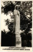 1958 Székesfehérvár, a Fatimai Szűzanya szobra a szárazréti kápolna udvarán. photo (ragasztónyom / glue marks)