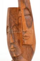 Ölelés. Faragott fa szobor, jelzés nélkül. 39 cm
