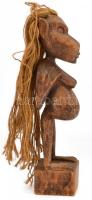 Groteszk, erotikus faragott fa szobor, jelzés nélkül 34 cm
