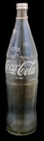 Coca Cola üvegpalack, kupakkal, kopásnyomokkal, m: 34 cm