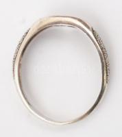 Ezüst(Ag) gyűrű, cirkónia kővel, jelzett, méret: 54, bruttó: 1,70 g