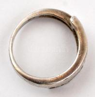 Ezüst(Ag) gyűrű, cirkónia kövekkel, jelzett, méret: 54, bruttó: 3,27 g