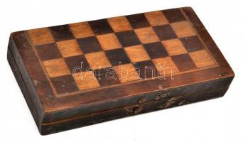 Faragott fa sakk készlet 21x21 cm