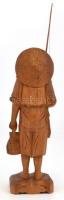 Keleti faragott fa horgász szobor. 30 cm