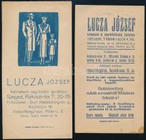 Lucza József kelmefestő Szeged 4 db számolócédulája