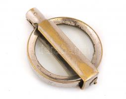 Régi összecsukható nagyító, kopott, h: 11,5 cm