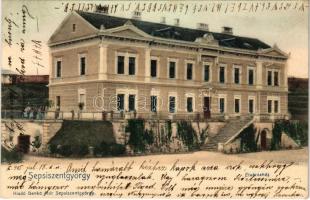 1905 Sepsiszentgyörgy, Sfantu Gheorghe; Fiú árvaház és szeretetház, rovásírásos üzenet a lapon. Benkő Mór kiadása / boy orphanage, message written in Old Hungarian script (runic alphabet)