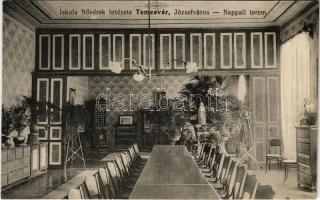 Temesvár, Timisoara; Józsefváros, Iskolanővérek Intézete, Nappali terem, belső / Iosefin, institute, boarding school, room interior