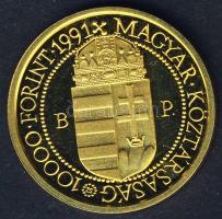 1991. 10000Ft "II.János Pál" Au 6,982g díszdobozban tanúsítvánnyal T:PP Csak 10000db!