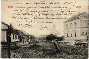 1910 Bács, Batsch, Bac; Sétatér, templom. Schröder kiadása / street view, promenade, church