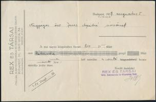 1937 Rex és Társai csillár, elektrotechnikai és műipari cikkek üzlete, Bp., Váci ucca 34, Klotild-Pa...