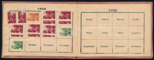 1953-54 Fényképes Bányász SE budapesti sportköre tagsági könyv (igazolvány), okmánybélyegekkel, vász...