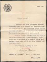 1914 A Magyar Szent Korona Országainak Vörös Kereszt Egylete fejléces levél Dr. Rottmann Elemér orvosnak, bélyegzéssel, aláírásokkal