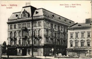 Lviv, Lwów, Lemberg, Léopol; Hotel Zorza / Hotel Georg, Stella American Diamond, shops, construction