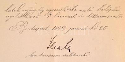 1899 Magyar Királyi Államvasutak fejléces levél Dr. Rottmann Elemér orvosnak, aláírással