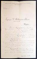 1902 Orsz. M. Kir. Iparművészeti Iskola Igazgatósága fejléces levél Dr. Rottmann Elemér orvosnak, 30 f okmánybélyeggel, bélyegzésekkel, aláírással, hajtás mentés kissé szakadt
