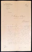 1899 Magyar Királyi Államvasutak fejléces levél Dr. Rottmann Elemér orvosnak, 30 f okmánybélyeggel, bélyegzésekkel, aláírással, hajtás mentés kissé szakadt