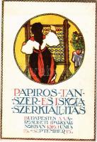 1910 Papíros, Tanszer és Iskolaszer Kiállítás Budapesten a városligeti iparcsarnokban. Rigler rt. / Hungarian Stationery Goods Exhibition