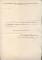 1908 Országos Magyar Királyi Iparművészeti Iskola Igazgatósága fejléces levél Dr. Rottmann Elemér orvosnak, aláírással, szárazpecséttel