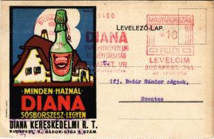 1934 Minden háznál Diana sósborszesz legyen. Diana Kereskedelmi rt. Budapest V. Nádor utca 6. / Hungarian rubbing alcohol's advertisement. Globus litho s: Kónya Zoltán (EK)