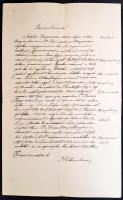 1904 Dr. Rottmann Elemér önéletrajza, bélyegzéssel, aláírással, 30 f okmánybélyeggel, hajtás mentén kis szakadással