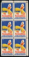 1934 Reichshau, Erfurt 6 db levélzáró bélyeg tömbben