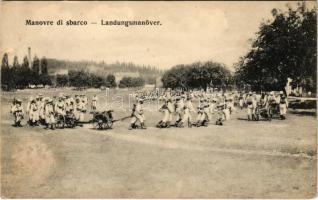 Manovre di sbarco / Landungsmanöver. K.u.K. Kriegsmarine / Austro-Hungarian Navy landing maneuvers exercise, mariners. G. Fano, Pola 1908-09. 43.