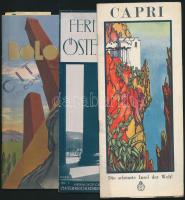 cca 1930 8 db külföldi utazási reklám nyomtatvány, városbemutató kiadvány (Braunschweig, Helgoland, ...