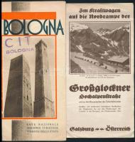 cca 1930 8 db külföldi utazási reklám nyomtatvány, városbemutató kiadvány (Bologna, Großglockner, Zell am See, Venice, Hamburg-St. Pauli, Berlin und Potsdam, Köln)/ 8 tourist guides