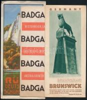 cca 1930 8 db külföldi utazási reklám nyomtatvány, városbemutató kiadvány (Milano, Padova, Praha stb...