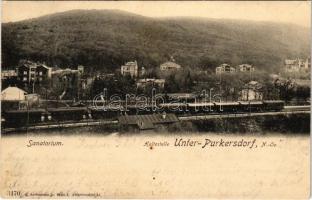 1903 Purkersdorf, Unter-Purkersdorf; Sanatorium, Haltestelle / sanatorium, railway station, train, villas. C. Ledermann jr. 3470.