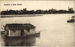 Brod, Bosanski Brod; úszó vízi hajómalom (vízimalom) / floating watermill (boat mill). C. Kappon 4014.