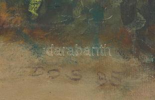 DOS 85 jelzéssel: Libaetetés. Olaj, vászon, széleinél enyhén sérült, 30x50 cm