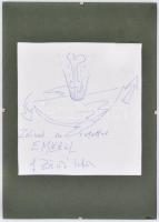 ef Zámbó István (1950-): Sugárzó csont. Golyóstoll, papír, jelzett, dedikált ("Zolinak szeretet...