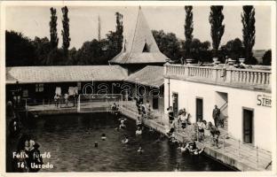 1943 Félixfürdő, Baile Felix;  Uszoda, fürdőzők / swimming pool, bathers