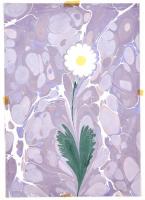 A Hikmet (?-): Virág. Waterface painting, papír, paszpartuban, technika megnevezésével külön papíron, 24x16,5 cm