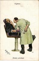 Fogorvos: Minden pótolható / Dentist doctor humour. B.K.W.I. 898-5. s: Fritz Schönpflug