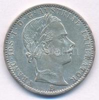 1860B 1/4Fl Ag Ferenc József T:1- patina Adamo M12