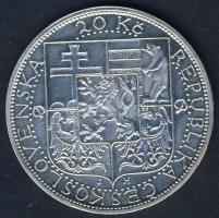 Csehszlovákia 1937. 20K Ag "Masaryk elnök halála" T:2/2+