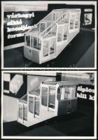 1968 A Budavári sikló makettje a Sikló Bizottság terve alapján, fotó, 3 db, 12,5x18,5 cm