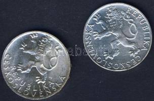 Csehszlovákia 1947. 50K Ag "1944-Szlovák felkelés" + 1948. 50K Ag "Prágai felkelés&qu...